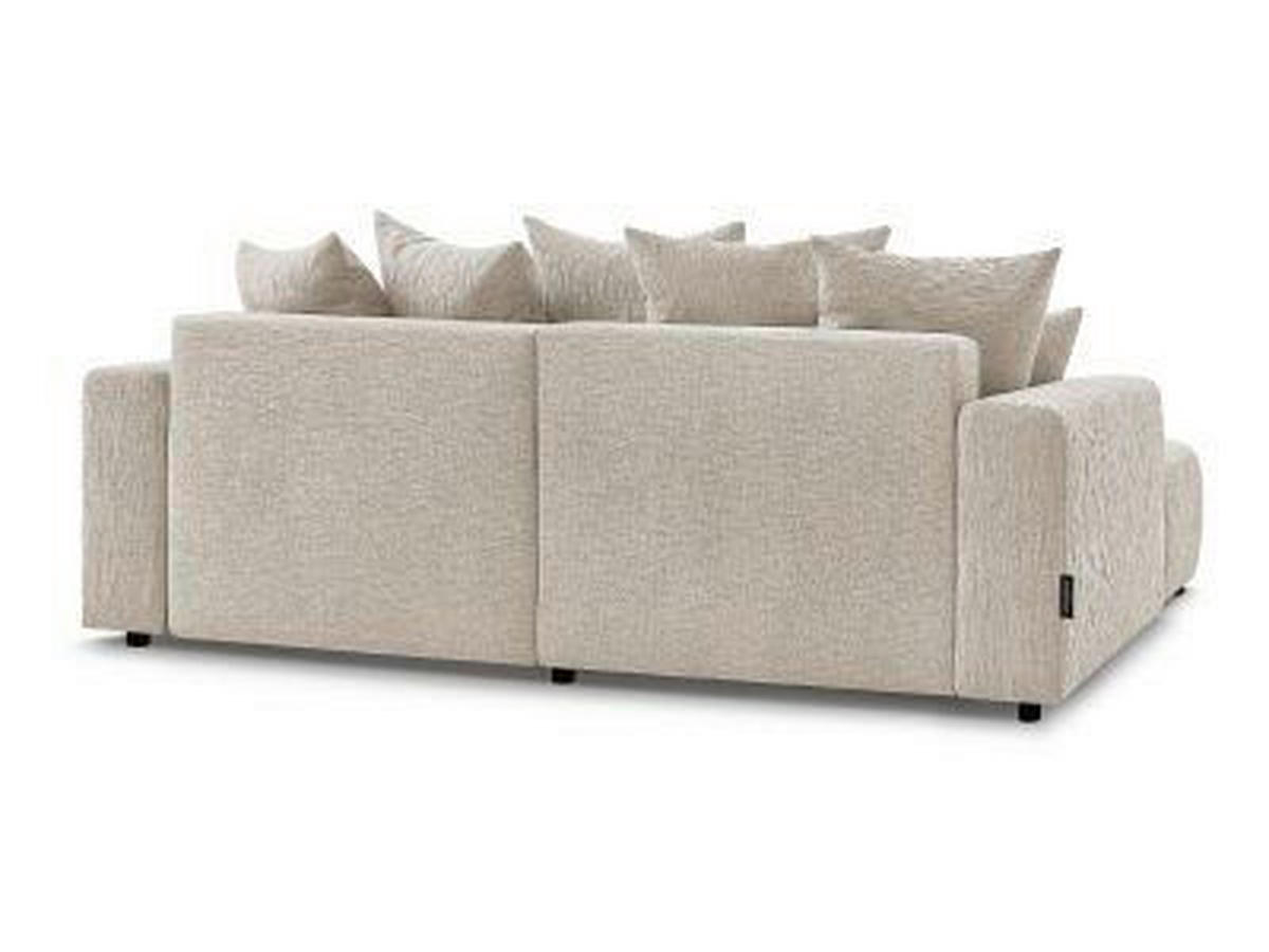 ECKSOFA Ottomane links  ATILLA Beige Struktur  - Beige/Schwarz, MODERN, Kunststoff/Textil (149/244cm)