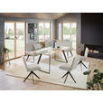 ECKBANK 163/243 cm Webstoff Schwarz, Eichefarben, Greige Eiche massiv Metall   - Greige/Eichefarben, Design, Holz/Textil (163/243cm) - Voleo