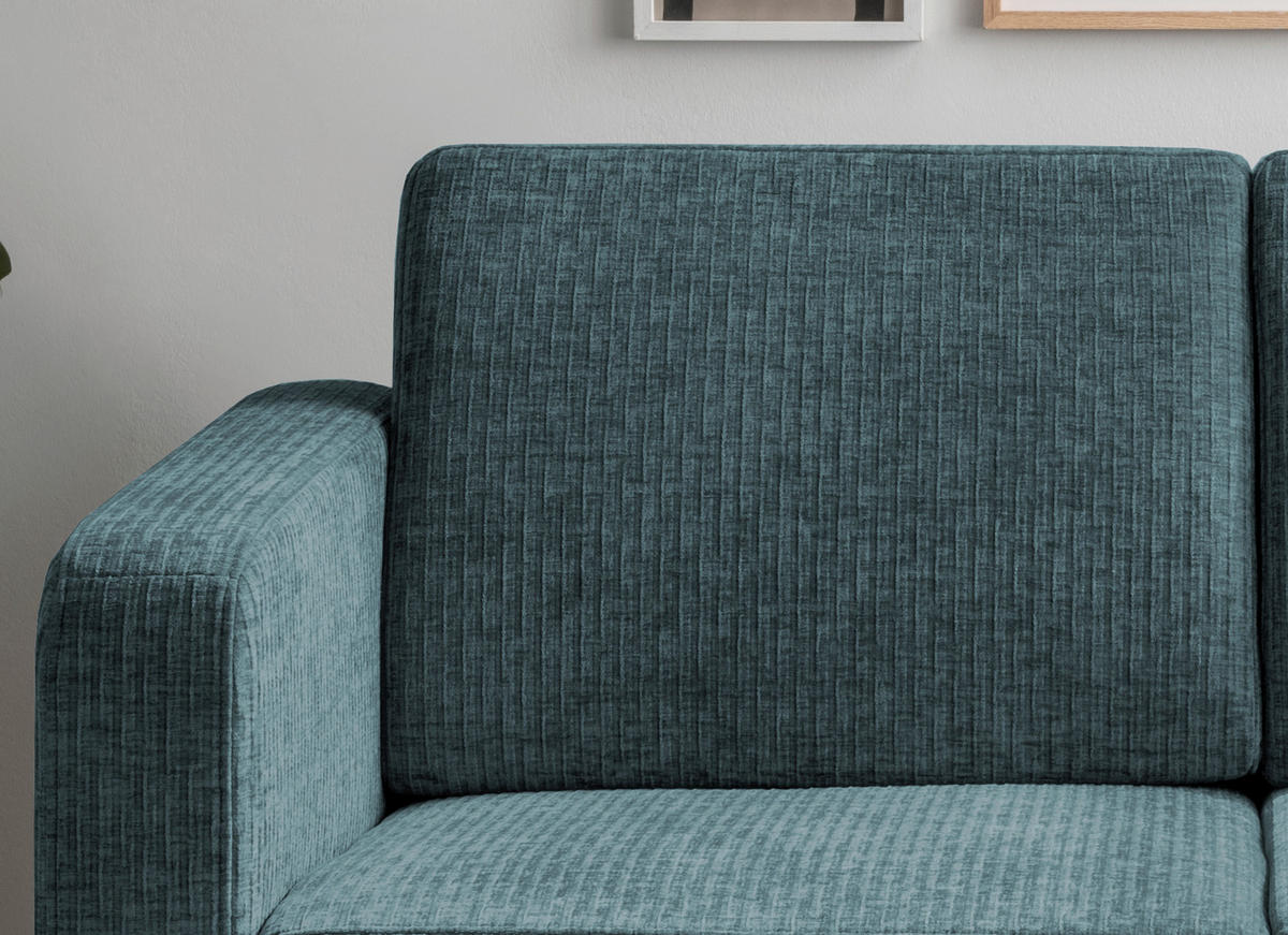 SCHLAFSOFA Mikrofaser Türkis  - Türkis/Chromfarben, Basics, Kunststoff/Textil (159/88/87cm) - Livetastic