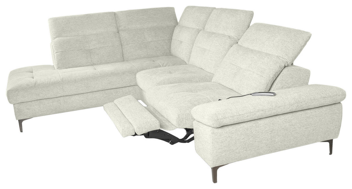 ECKSOFA Naturfarben Webstoff  - Schwarz/Naturfarben, KONVENTIONELL, Textil/Metall (225/288cm) - Carryhome