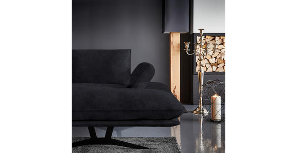 WOHNLANDSCHAFT in Echtleder Anthrazit - Anthrazit/Schwarz, Natur, Leder/Metall (217/359/155cm) - Dieter Knoll