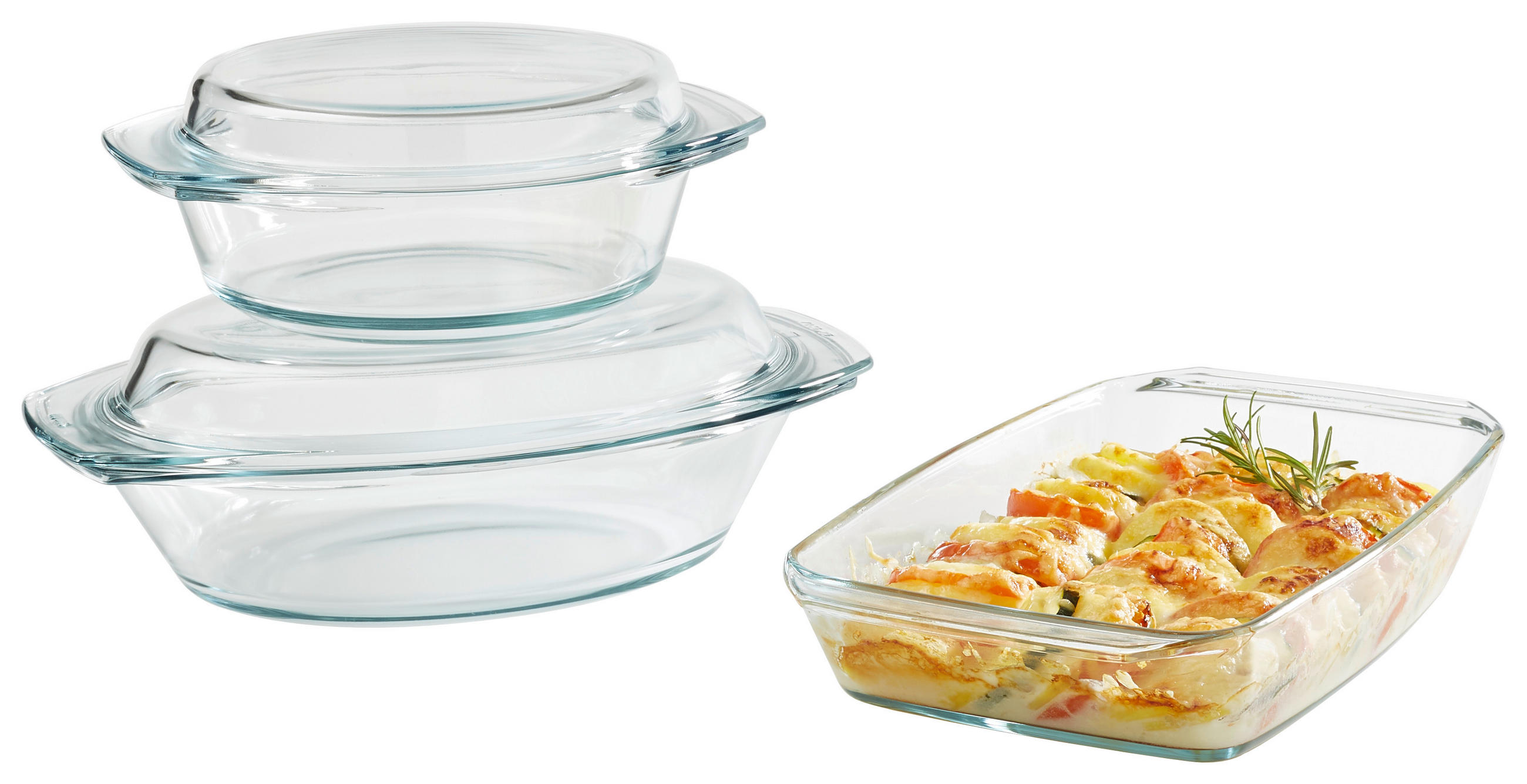 AUFLAUFFORMENSET Glas 5-teilig  - Klar, Basics, Glas - Homeware Profession.