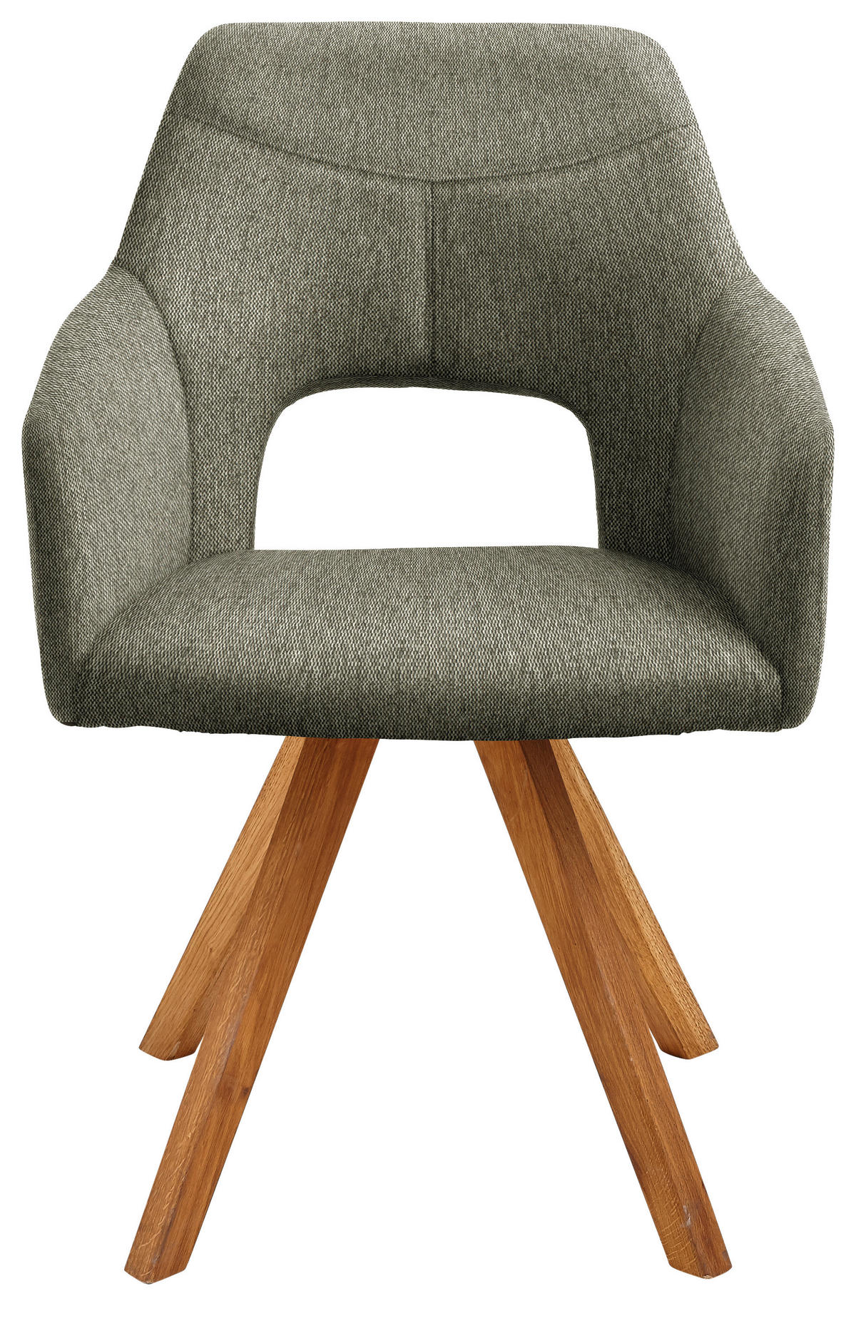 ARMLEHNSTUHL  in Webstoff  - Eichefarben/Olivgrün, Design, Holz/Textil (57/84/57cm) - Voleo