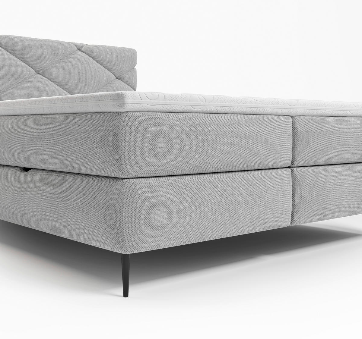 BOXBETT 140/200 cm  in Hellgrau  - Hellgrau/Schwarz, MODERN, Holz/Holzwerkstoff (140/200cm) - MID.YOU