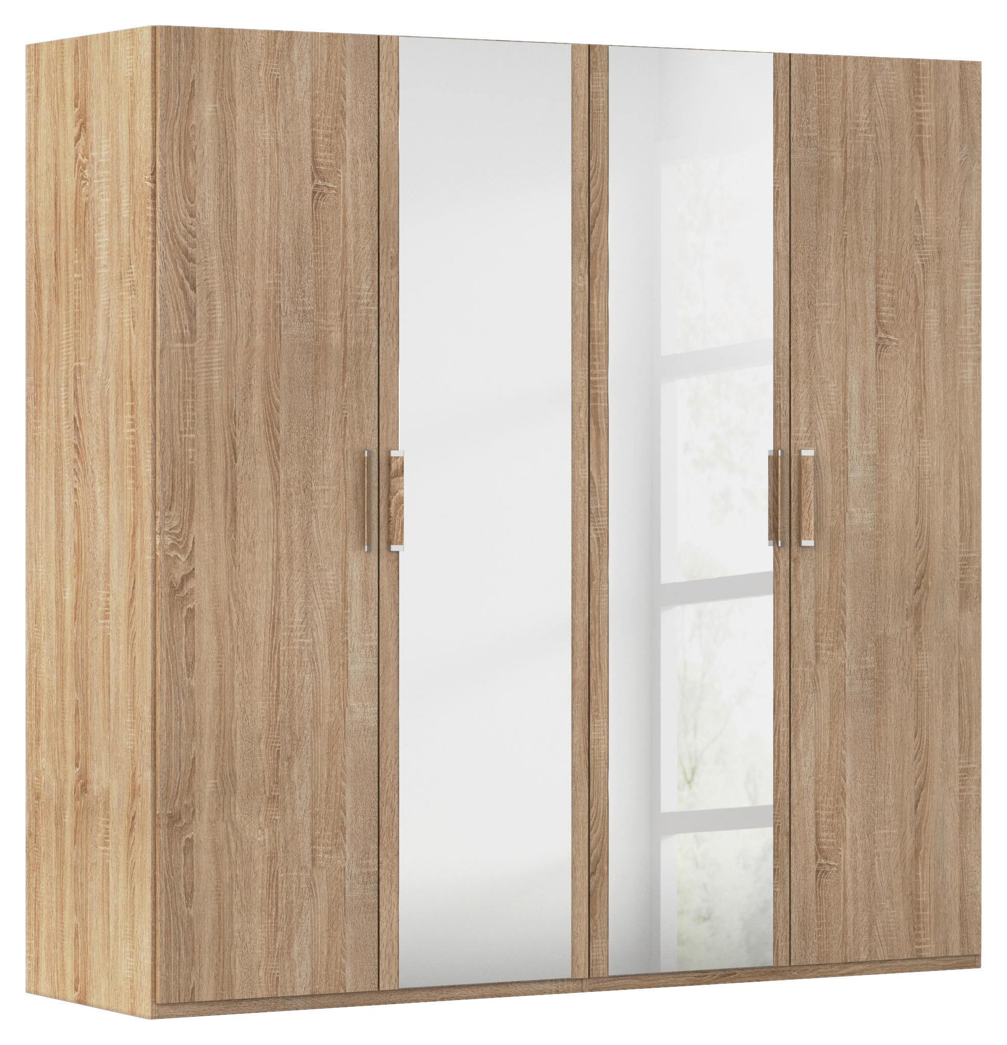 DREHTÜRENSCHRANK 201/197/60 cm 4-türig Sonoma Eiche  - Sonoma Eiche, Design, Glas/Holzwerkstoff (201/197/60cm) - Novel