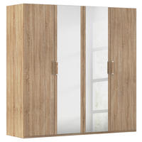 DREHTÜRENSCHRANK 201/197/60 cm 4-türig Sonoma Eiche  - Sonoma Eiche, Design, Glas/Holzwerkstoff (201/197/60cm) - Novel