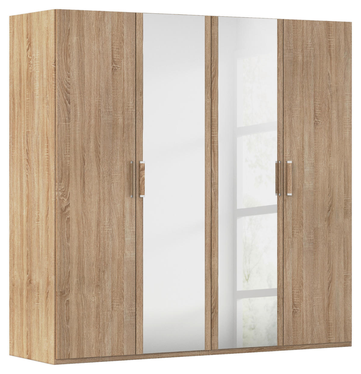 DREHTÜRENSCHRANK 201/197/60 cm 4-türig Sonoma Eiche  - Sonoma Eiche, Design, Glas/Holzwerkstoff (201/197/60cm) - Novel