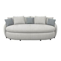 MEGASOFA Chenille Hellgrau  - Anthrazit/Silberfarben, Trend, Kunststoff/Textil (238/80/140cm) - MID.YOU