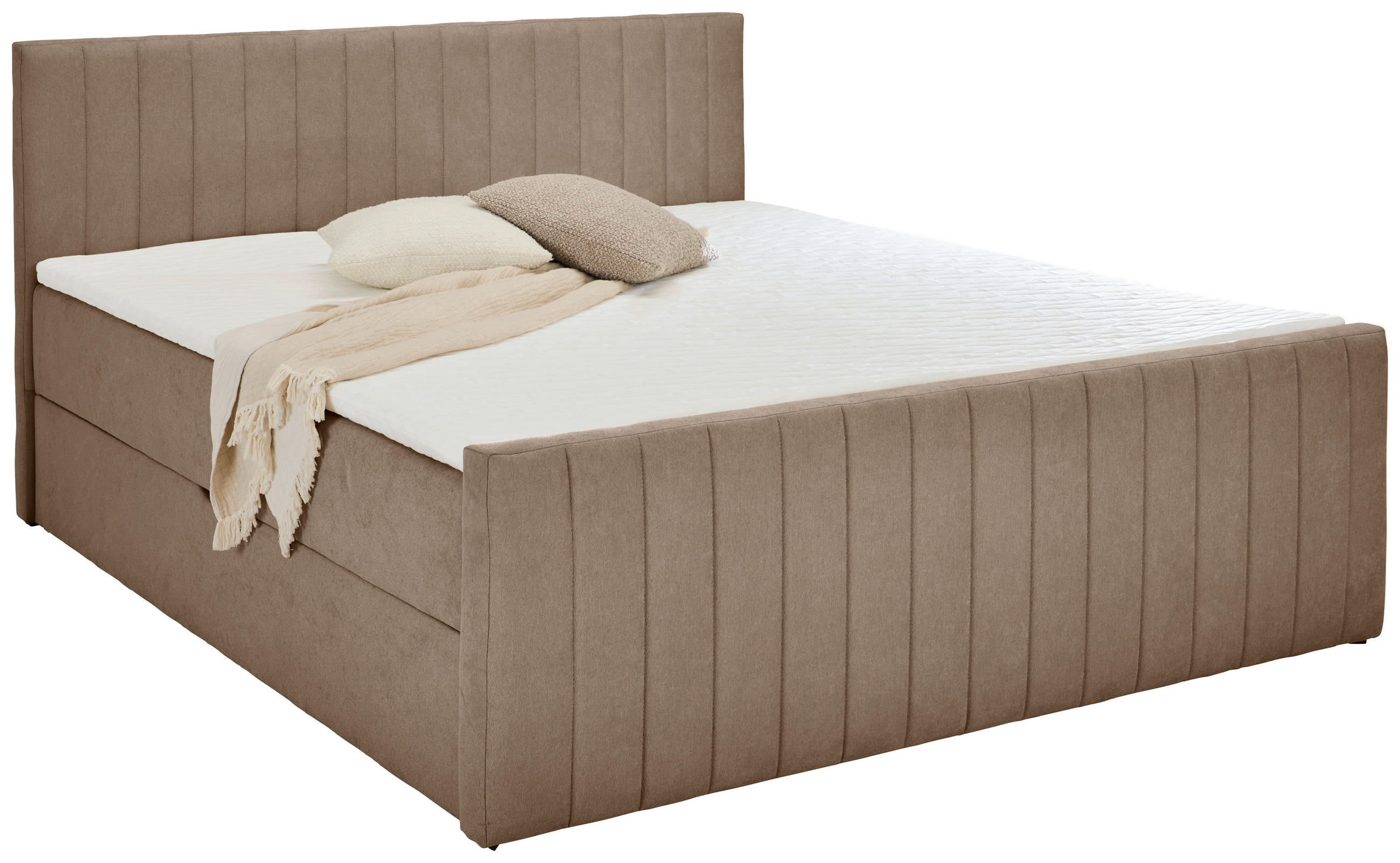 BOXBETT 180/200 cm  in Taupe  - Taupe/Schwarz, Trend, Kunststoff/Textil (180/200cm) - Boxxx