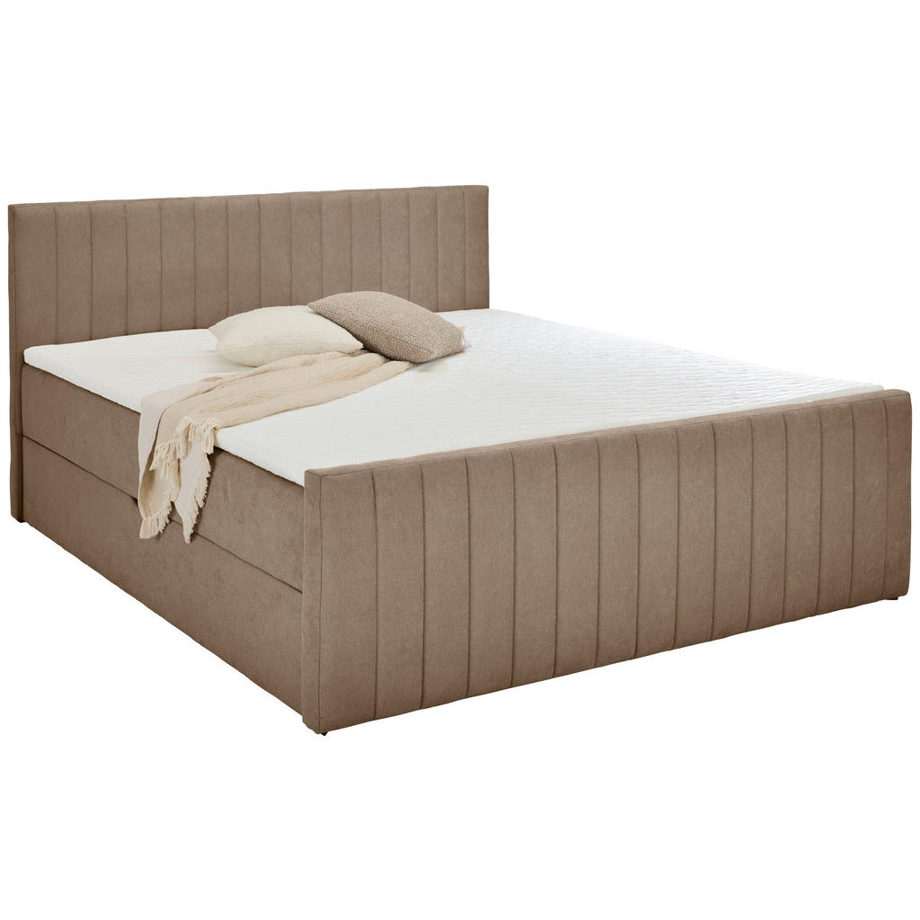 Thumbnail - Boxxx Boxbett, Taupe, Textil, H3, Höhe ca. 25 cm, 160x200 cm, Matratze geteilt, in verschiedenen Größen erhältlich, Topp...