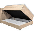 BOXSPRINGBETT  in Beige  - Beige/Alufarben, KONVENTIONELL, Kunststoff/Textil (140/200cm) - Carryhome