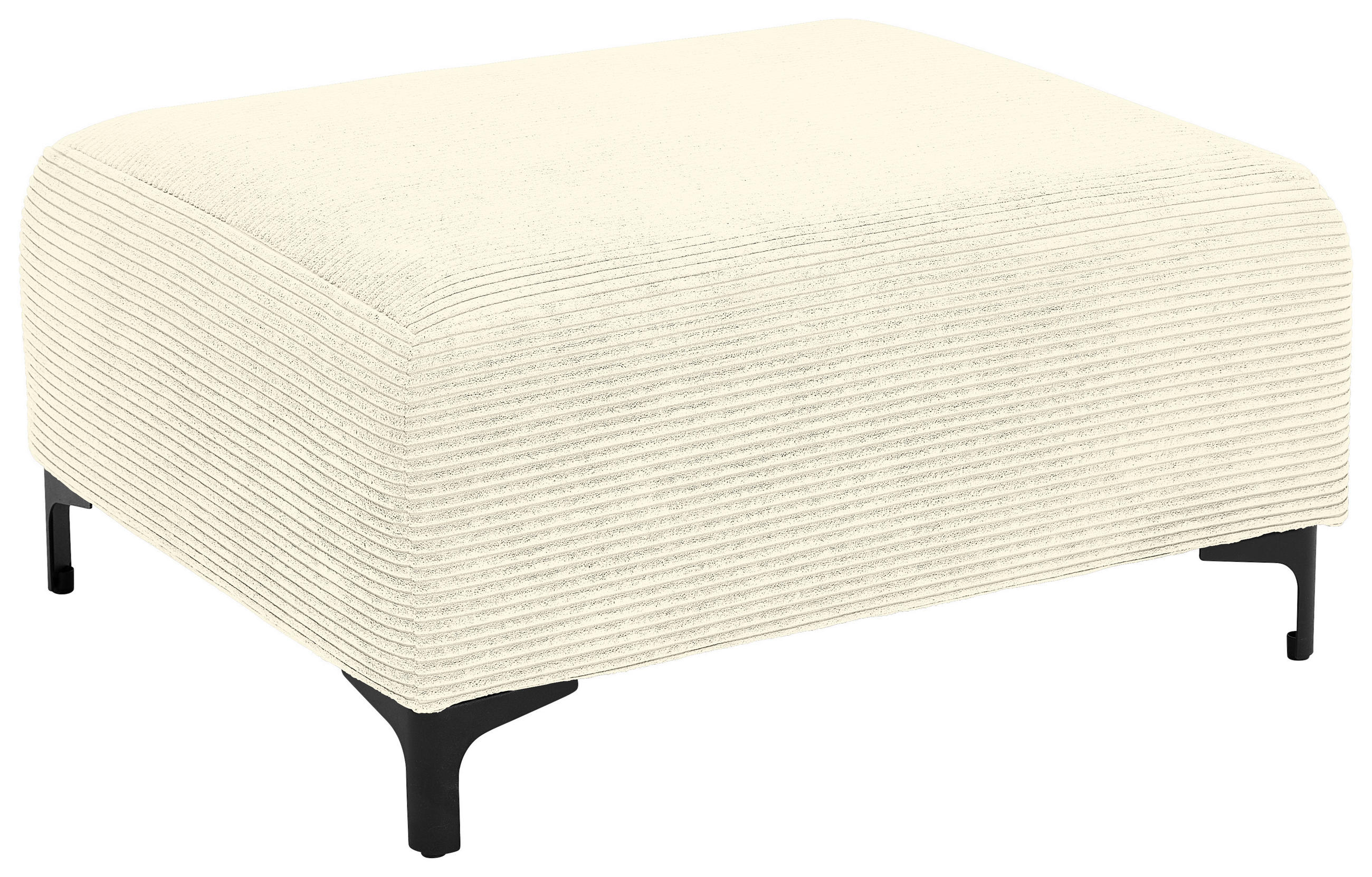 HOCKER in Textil Creme  - Creme/Schwarz, Konventionell, Textil/Metall (99/46/77cm) - Carryhome