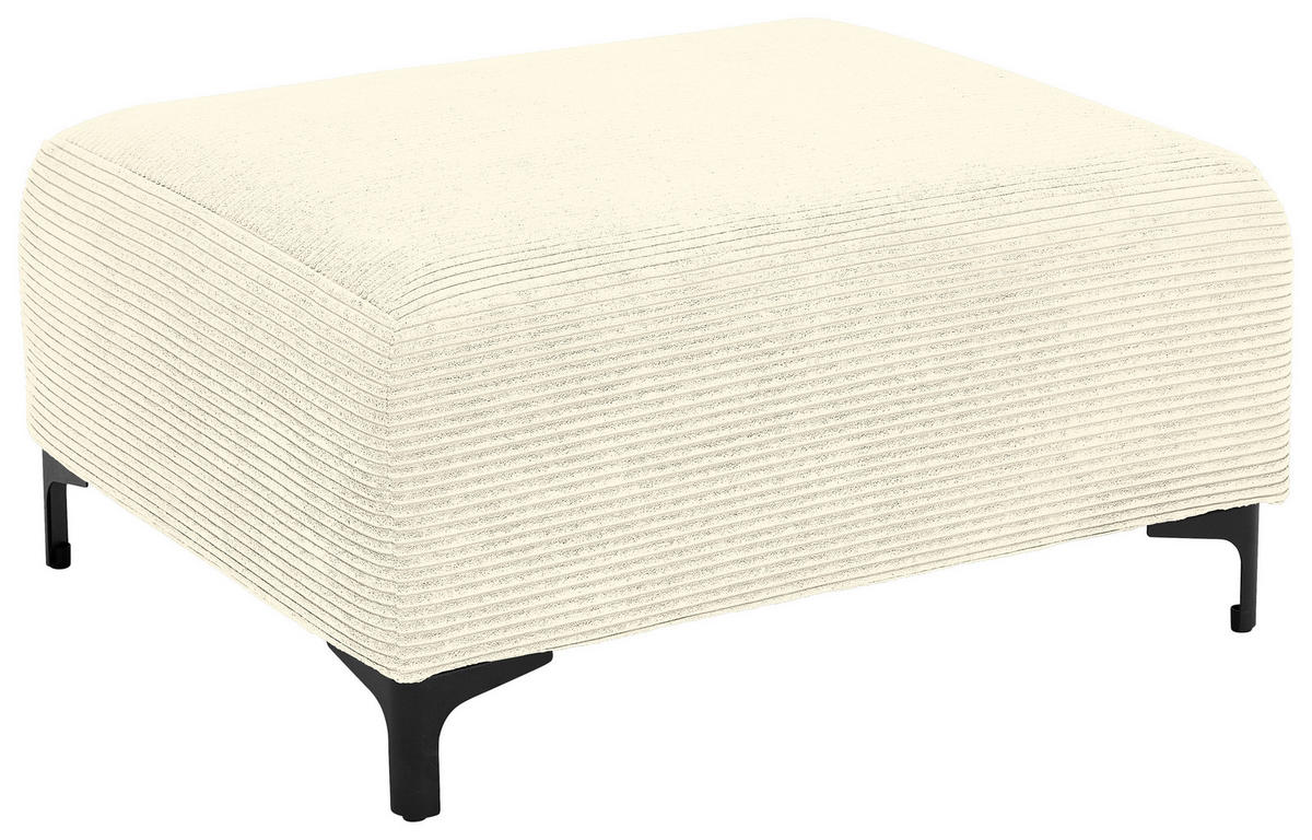 HOCKER in Textil Creme  - Creme/Schwarz, Konventionell, Textil/Metall (99/46/77cm) - Carryhome