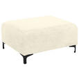 HOCKER in Textil Creme  - Creme/Schwarz, KONVENTIONELL, Textil/Metall (99/46/77cm) - Carryhome