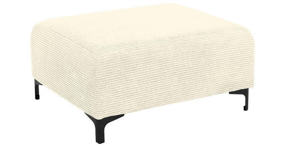 HOCKER in Textil Creme - Creme/Schwarz, KONVENTIONELL, Textil/Metall (99/46/77cm) - Carryhome