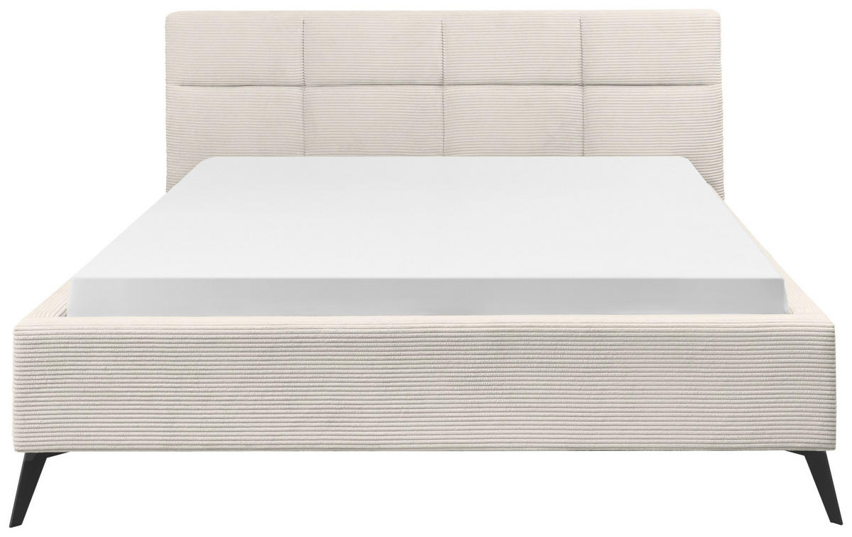 POLSTERBETT 180/200 cm, inkl.  in Beige  - Beige/Schwarz, KONVENTIONELL, Textil/Metall (180/200cm) - SetOne by Musterring