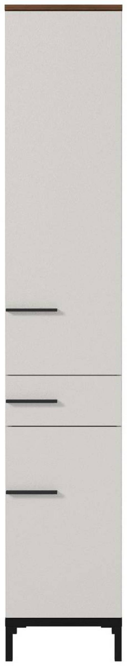 HOCHSCHRANK 34/190/34 cm  - Kaschmir/Nussbaumfarben, MODERN, Holzwerkstoff/Metall (34/190/34cm) - Xora