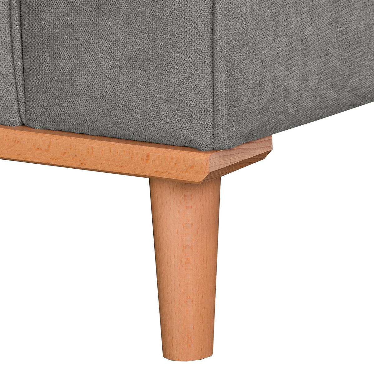 ECKSOFA in Mikrofaser Grau  150/230 cm  - Wengefarben/Grau, Design, Holz/Textil (150/230cm) - Livetastic