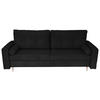 SCHLAFSOFA Cord Schwarz  - Schwarz/Naturfarben, Design, Holz/Kunststoff (220/96/98cm) - MID.YOU