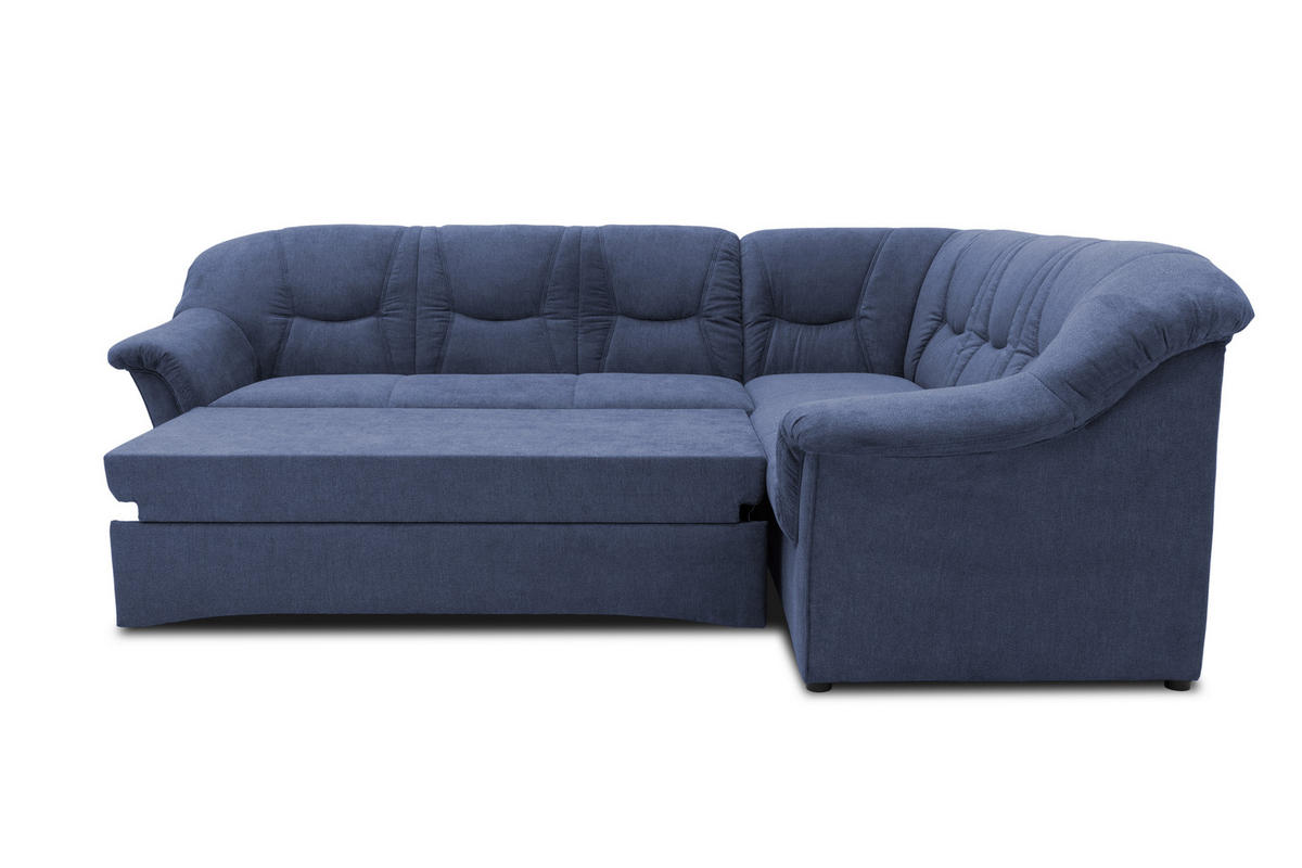 ECKSOFA Dunkelblau Mikrofaser  - Schwarz/Dunkelblau, KONVENTIONELL, Kunststoff/Textil (240/190cm) - MID.YOU