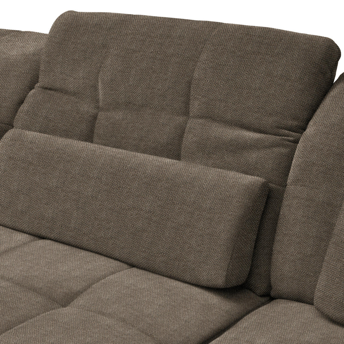 ECKSOFA  in Flachgewebe Braun  341/204 cm  - Schwarz/Braun, Design, Textil/Metall (341/204cm) - Xora