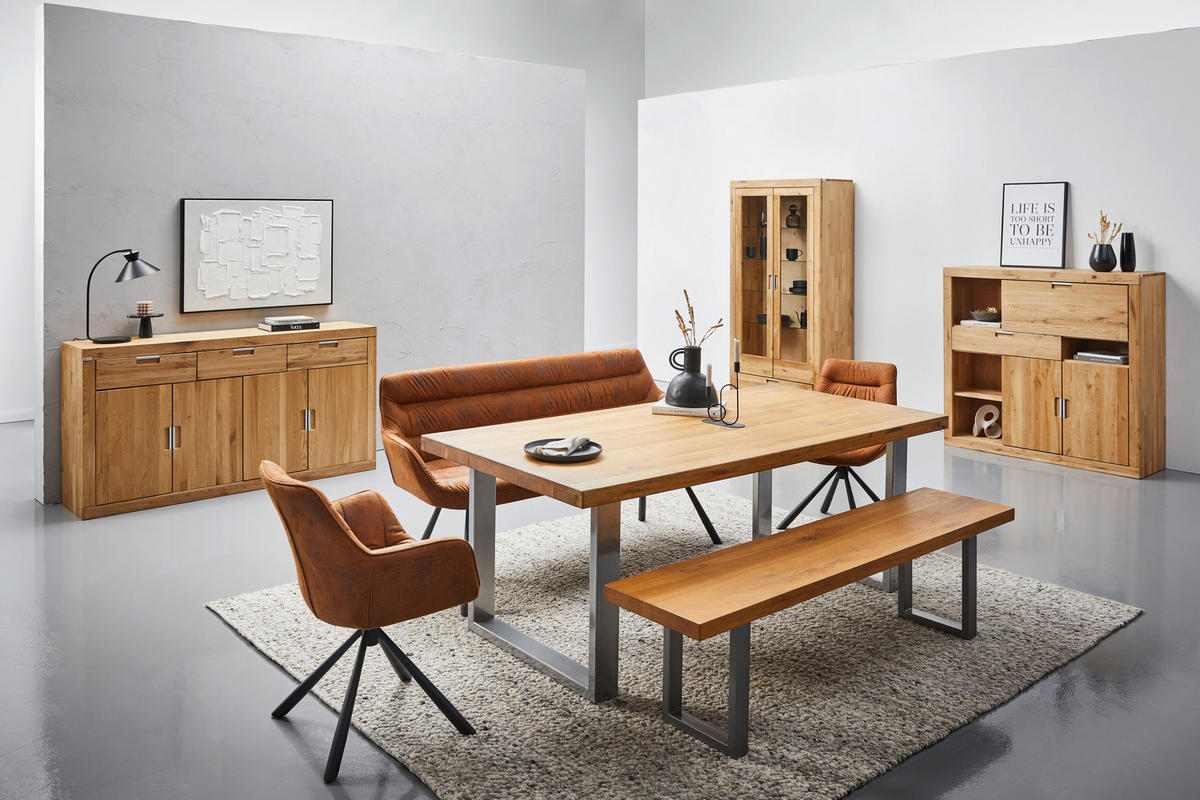 SIDEBOARD 177/91/42 cm  - Wildeiche/Alufarben, Natur, Holz (177/91/42cm) - Carryhome