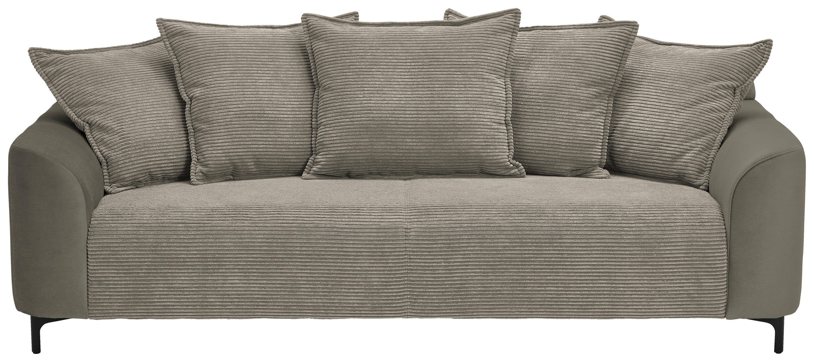 3-SITZER-SOFA in Cord, Velours Braun  - Schwarz/Braun, Konventionell, Textil/Metall (228/84/99cm) - Carryhome