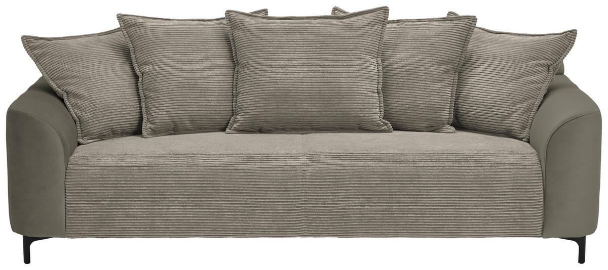 3-SITZER-SOFA in Cord, Velours Braun  - Schwarz/Braun, Konventionell, Textil/Metall (228/84/99cm) - Carryhome