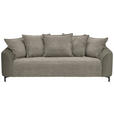 3-SITZER-SOFA in Cord, Velours Braun  - Schwarz/Braun, KONVENTIONELL, Textil/Metall (228/84/99cm) - Carryhome