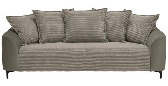 3-SITZER-SOFA in Cord, Velours Braun  - Schwarz/Braun, KONVENTIONELL, Textil/Metall (228/84/99cm) - Carryhome