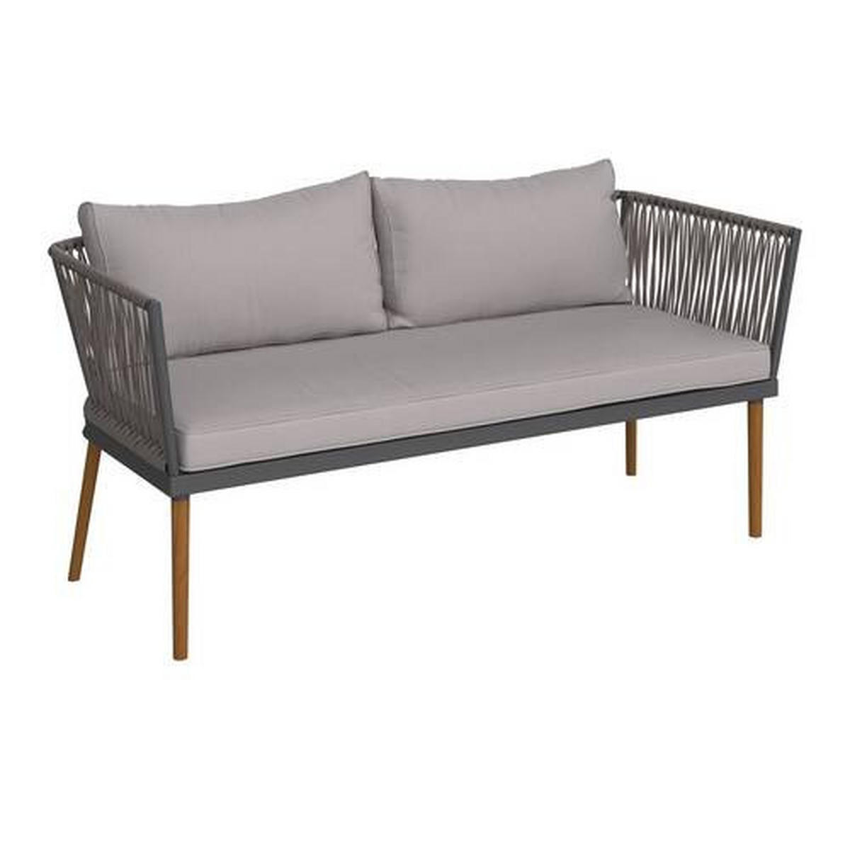 GARTENSET   - Schwarz/Akaziefarben, Modern, Holz/Textil (110/161,7/40/75,8/70/77cm) - Ambia Garden