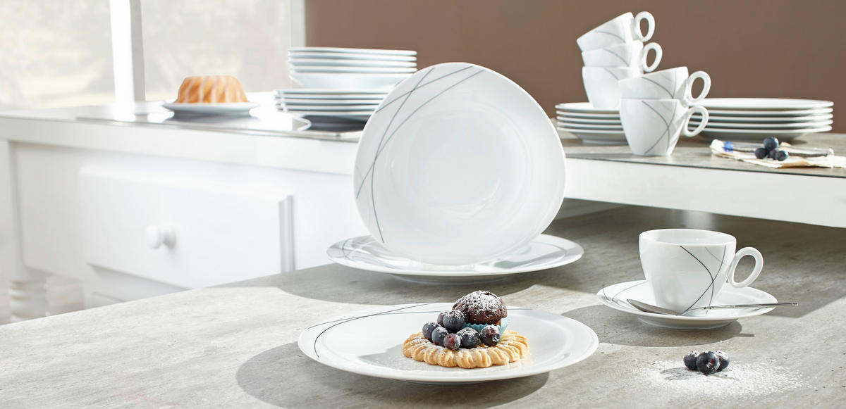 KOMBINOVANÝ SERVIS, 30-dielne, porcelán - biela, Konventionell, keramika - Seltmann Weiden