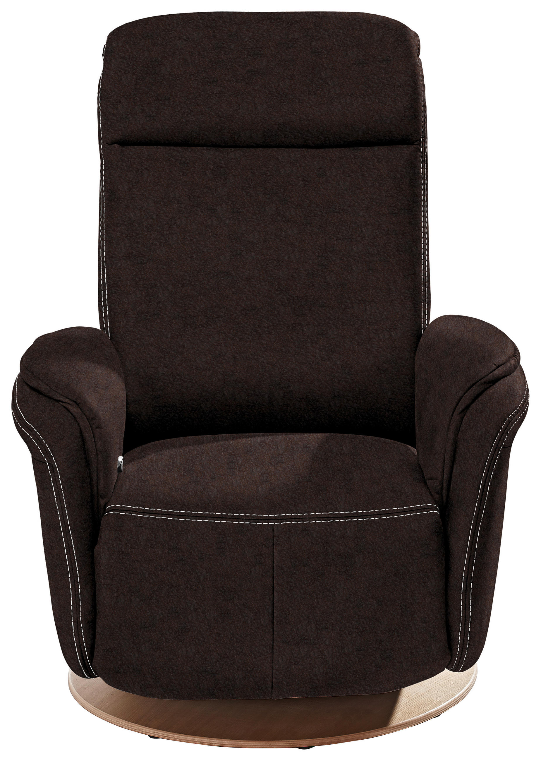 RELAXSESSEL Lederlook Relaxfunktion    - Eichefarben/Dunkelbraun, LIFESTYLE, Holz/Textil (80/106/88cm) - Voleo