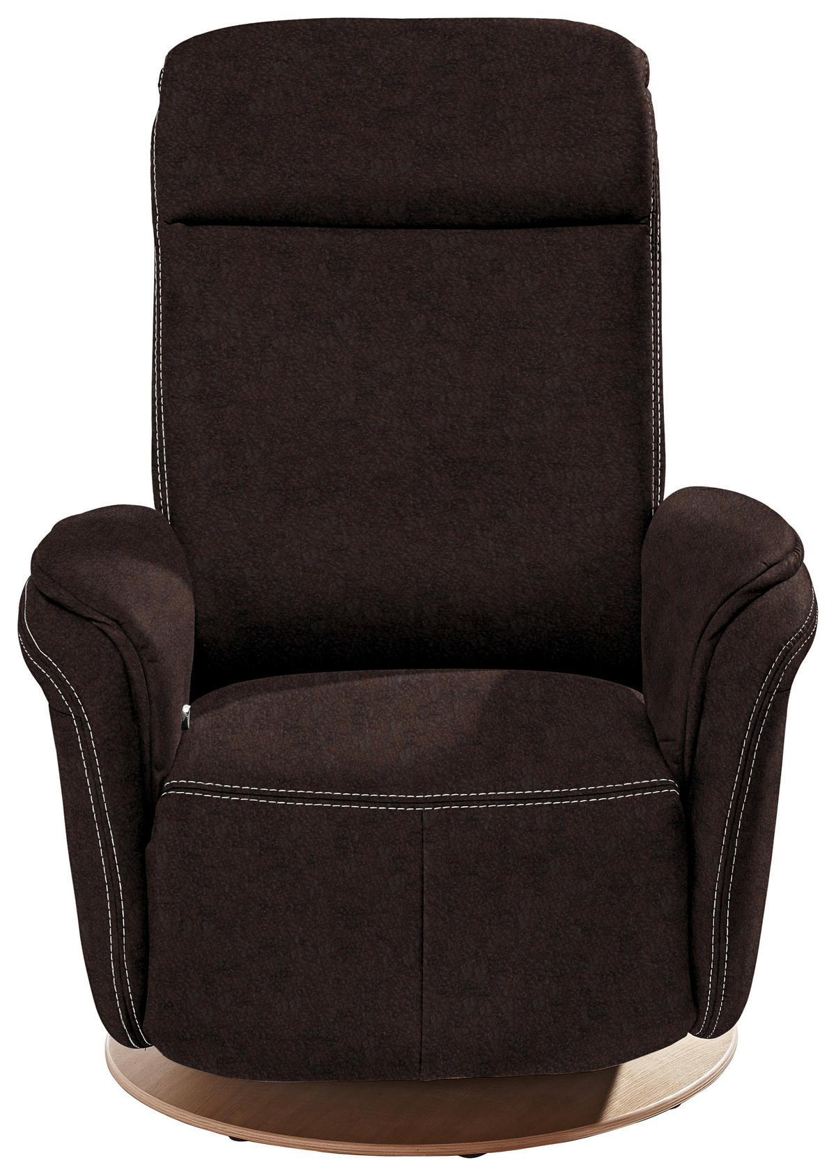 RELAXSESSEL Lederlook Relaxfunktion    - Eichefarben/Dunkelbraun, LIFESTYLE, Holz/Textil (80/106/88cm) - Voleo