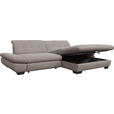 ECKSOFA  in Mikrofaser Hellgrau  290/198 cm  - Hellgrau/Schwarz, Design, Textil/Metall (290/198cm) - Xora