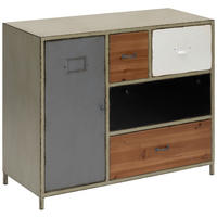 KOMMODE , 90/75.5/36.5 cm, 3 Schublade(n)  - Multicolor/Schwarz, LIFESTYLE, Holz/Metall (90/75.5/36.5cm) - Livetastic