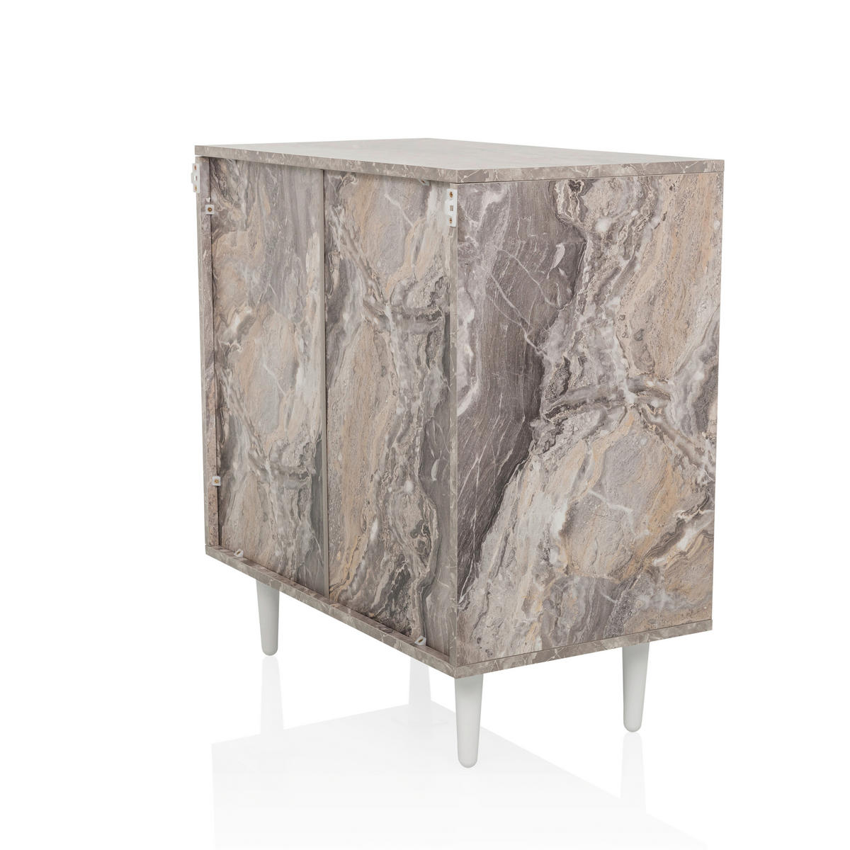 BYRÅ 72/77/39,5 cm  - vit/brun, Modern, trämaterial/trä (72/77/39,5cm) - MID.YOU