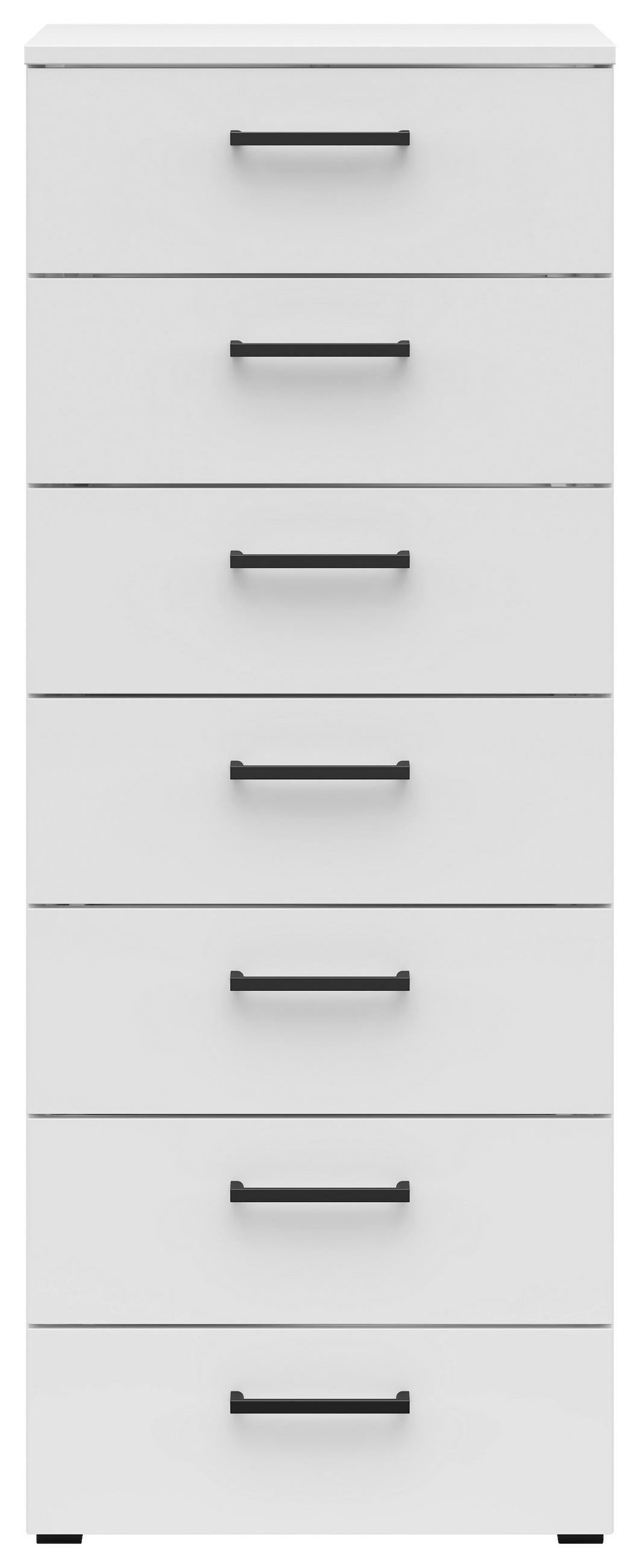 KOMODA, bílá, 45/115/40 cm - bílá/černá, Moderní, kompozitní dřevo/plast (45/115/40cm) - Carryhome