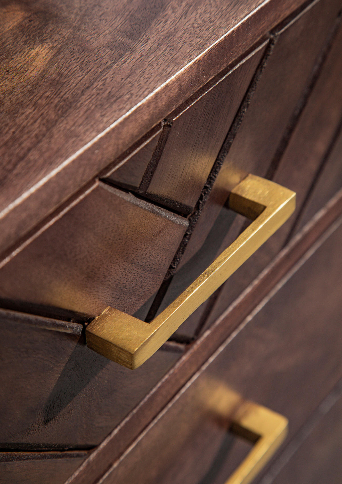 KOMMODE  in 45/60/33 cm  - Goldfarben/Braun, Trend, Holz/Metall (45/60/33cm) - Landscape