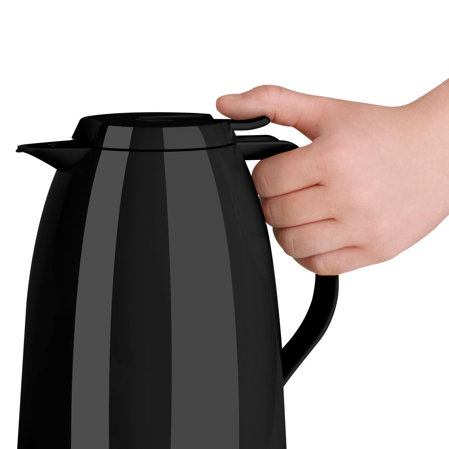 ISOLIERKANNE MAMBO 1,5 L  - Schwarz Hochglanz, Basics, Kunststoff (1,5l) - Emsa