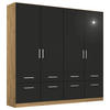 DREHTÜRENSCHRANK  in Eiche Artisan, Grau  - Chromfarben/Eiche Artisan, MODERN, Holzwerkstoff/Kunststoff (181/210/54cm) - Rauch Möbel