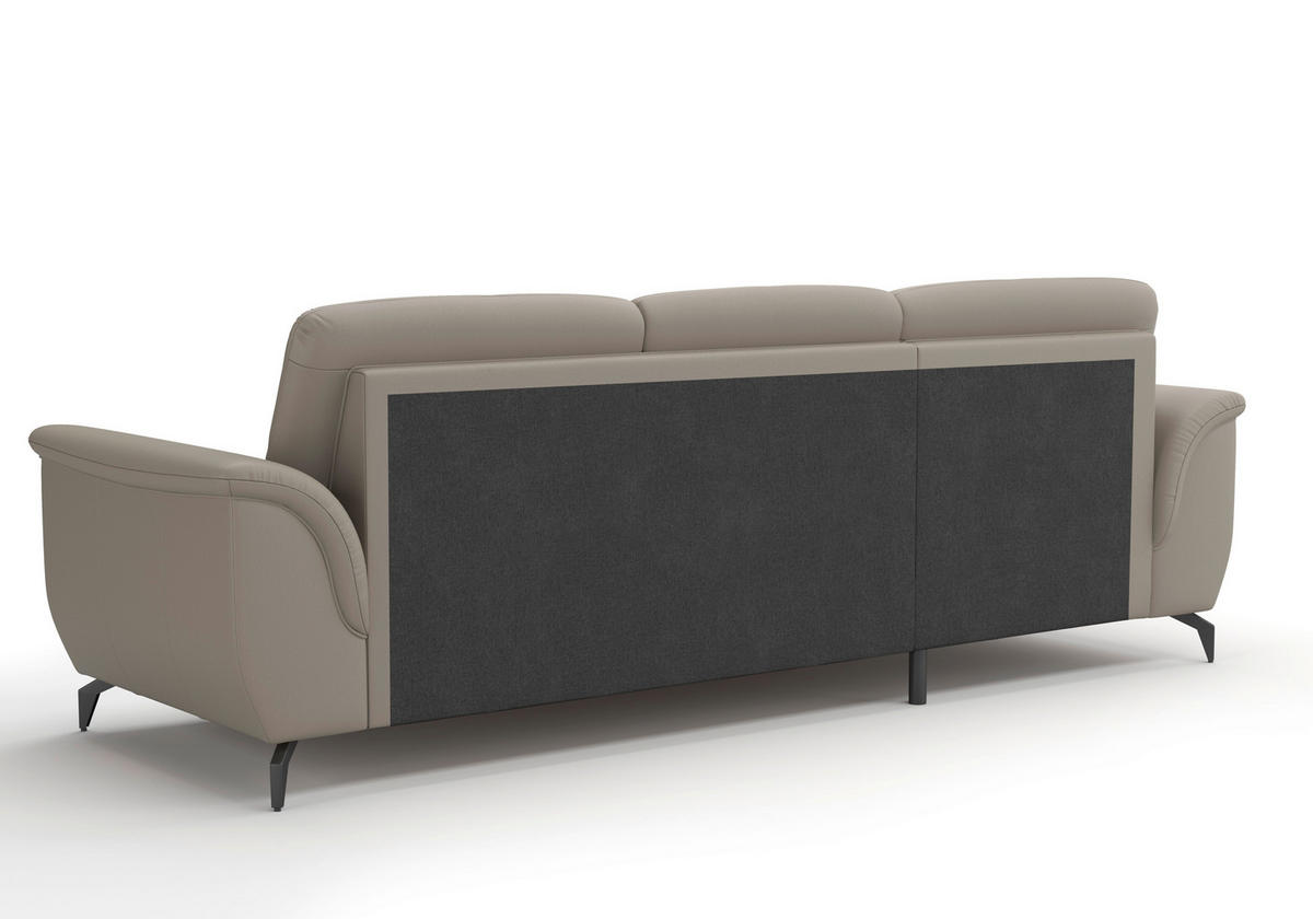ECKSOFA in Vliesstoff Kombination Echtleder/Stoff Grau  - Schwarz/Grau, Modern, Leder/Textil (164/262cm) - Sit & More