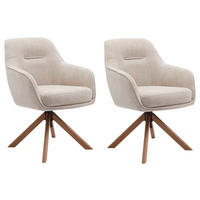 ARMLEHNSTUHL-SET 2 Stück  in Chenille  - Beige/Creme, MODERN, Holz/Textil (59/87/65cm) - Livetastic