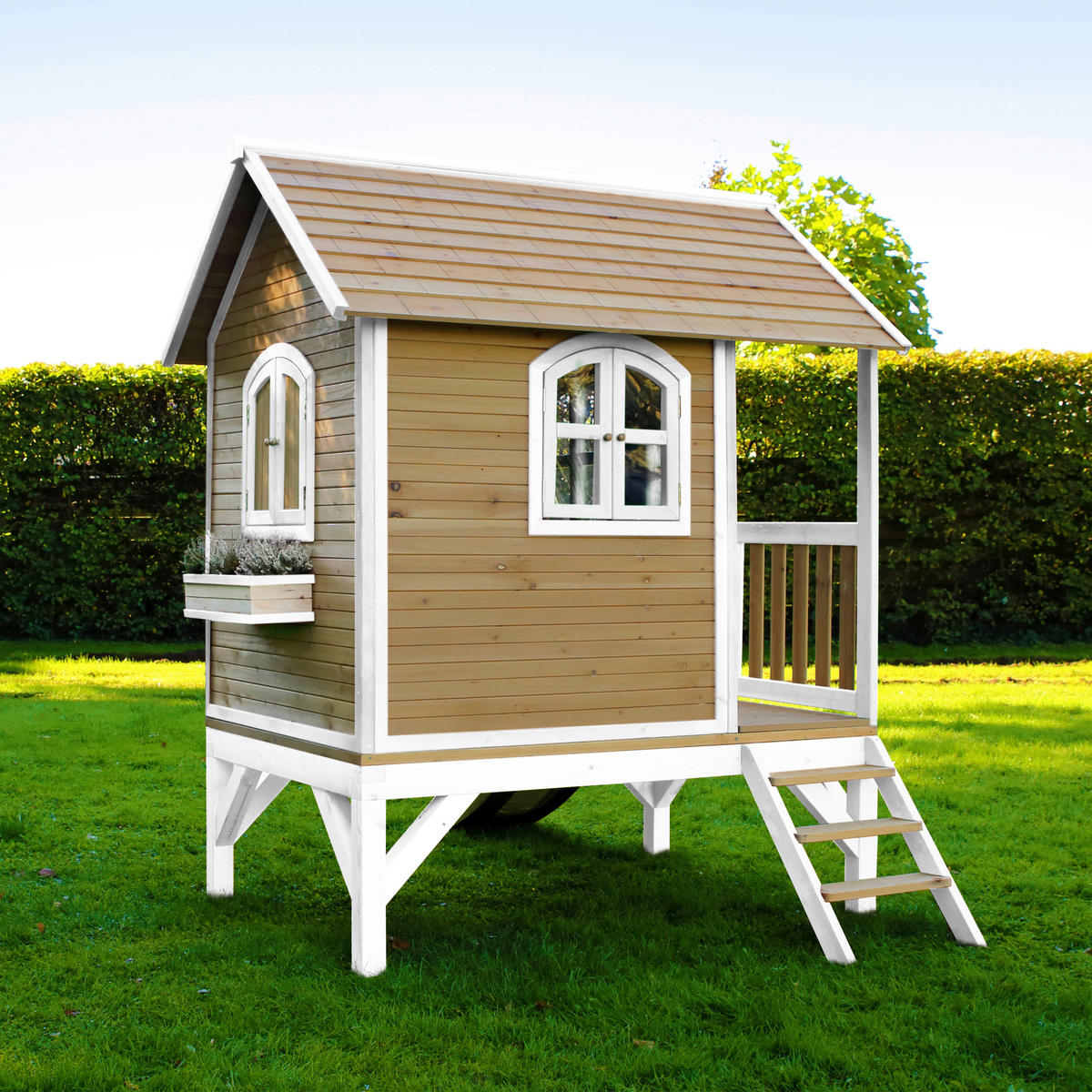 SPIELHAUS 287/231/191 cm  - Rot/Braun, KONVENTIONELL, Holz (287/231/191cm) - Ambia Garden