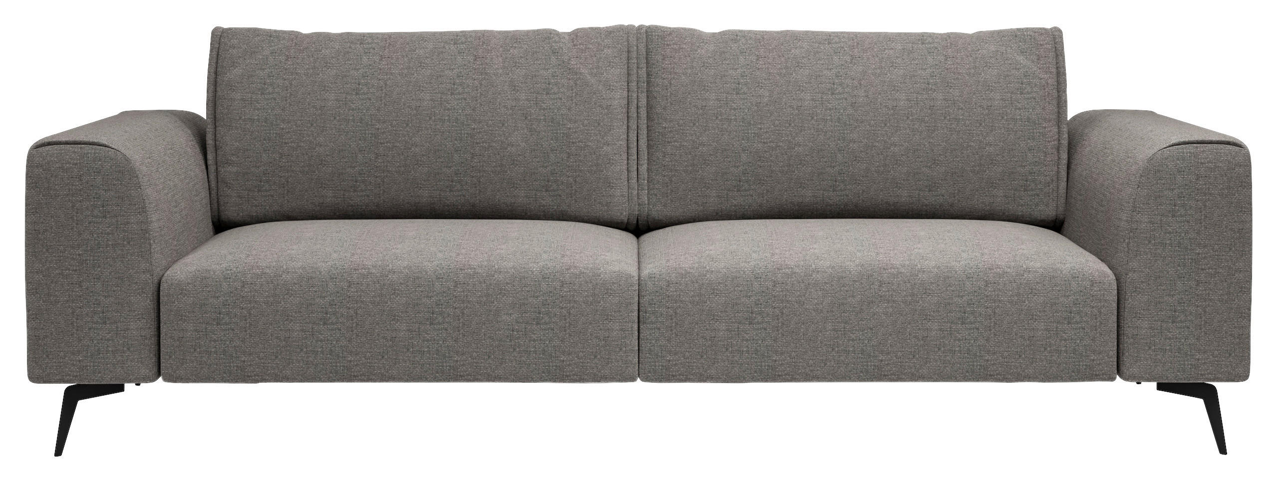 VIERSITZER-SOFA beflockt Dunkelgrau  - Dunkelgrau/Schwarz, Design, Holz/Textil (302/87/88cm) - MID.YOU