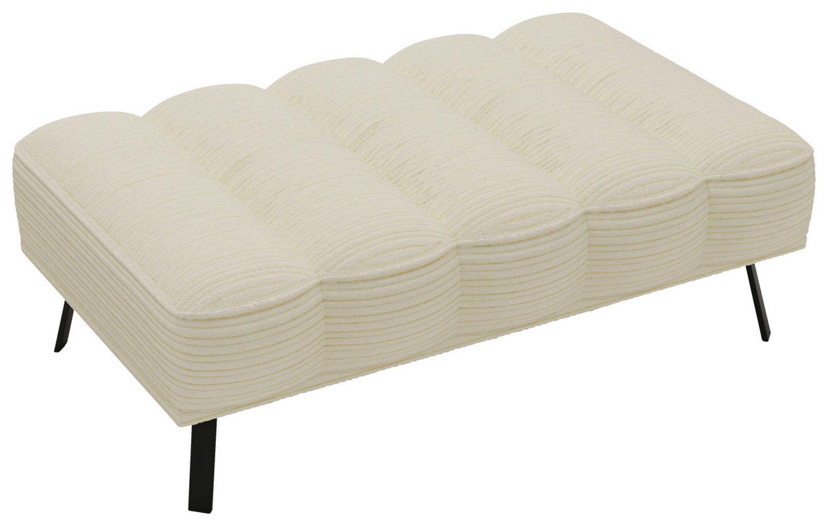 HOCKER in Textil Beige  - Beige/Schwarz, Design, Textil/Metall (131/49/77cm) - Lomoco