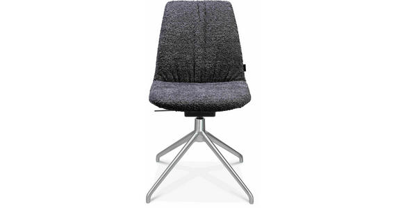 STUHL in Aluminium Bouclé Metall, Textil - Lavagrau/Creme, Design, Textil/Metall (46/81,5-84,5/55cm) - Johann Jakob