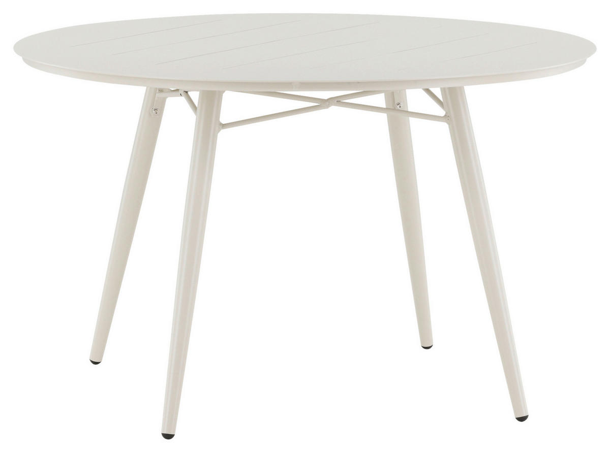 UTEBORD metall rund  - beige, Klassisk, metall (120/120/75cm) - Gardenson