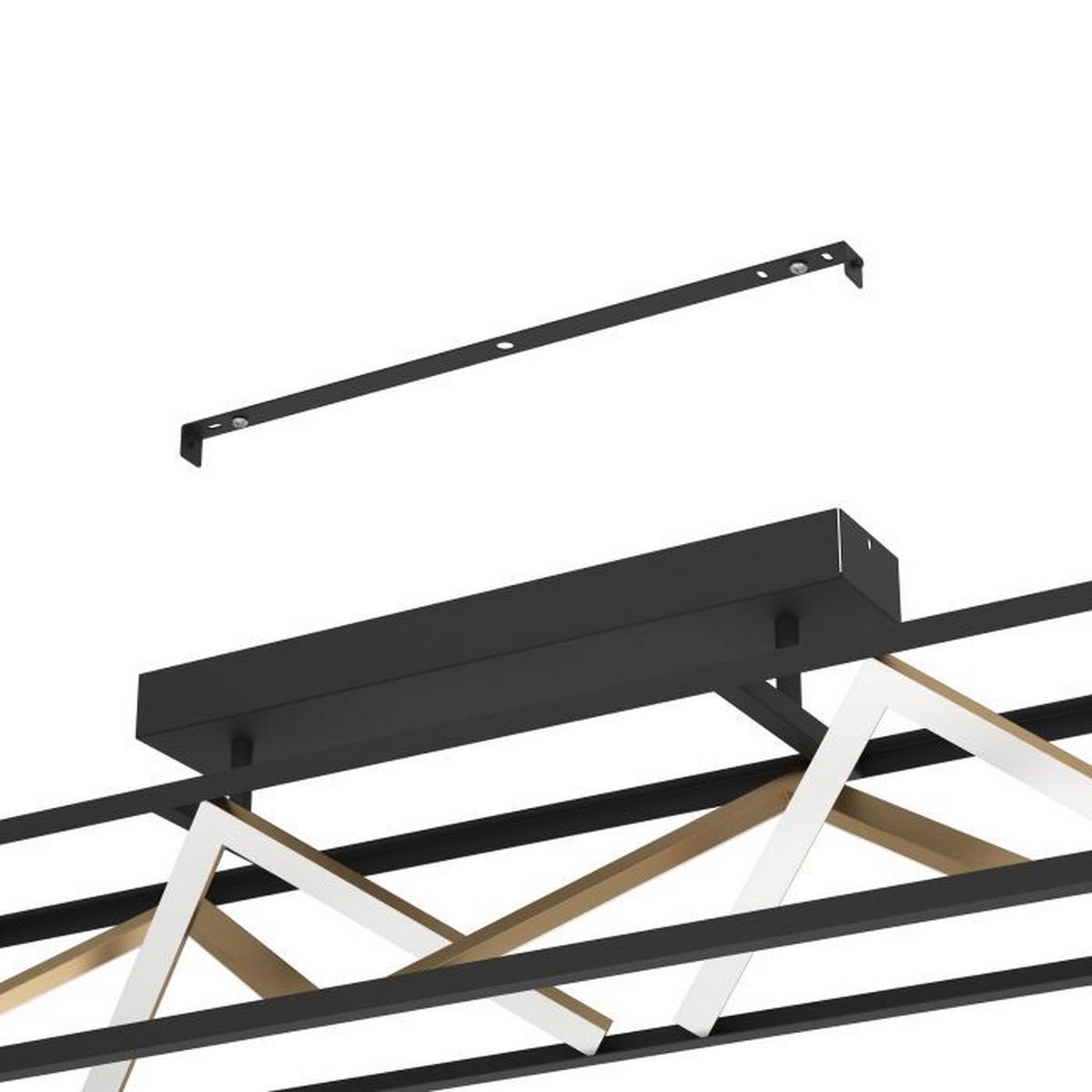 LED PLAFONJERA PENELA  - zlatno-braon/crna, Dizajnerski, metal (87/15/24cm)