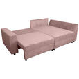 ECKSOFA Rosa Cord  - Schwarz/Rosa, KONVENTIONELL, Kunststoff/Textil (245/153cm) - Carryhome